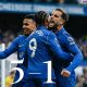 Pemain Chelsea merayakan gol ke gawang Bournemouth di Stamford Bridge.