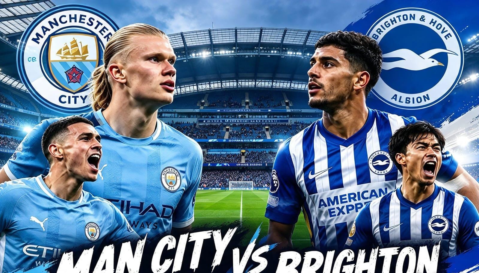 Duel Ganda Manchester City vs Brighton dalam 2 hari