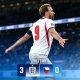 Harry Kane merayakan golnya saat Inggris melawan Ceko di Stadion Wembley.