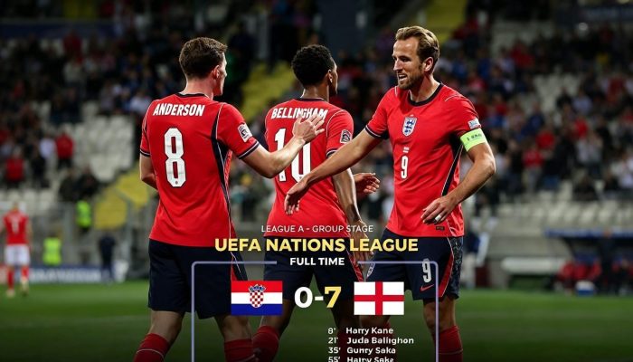 Aib Terbesar Kroasia! Dibantai Inggris 7-0 di Kandang