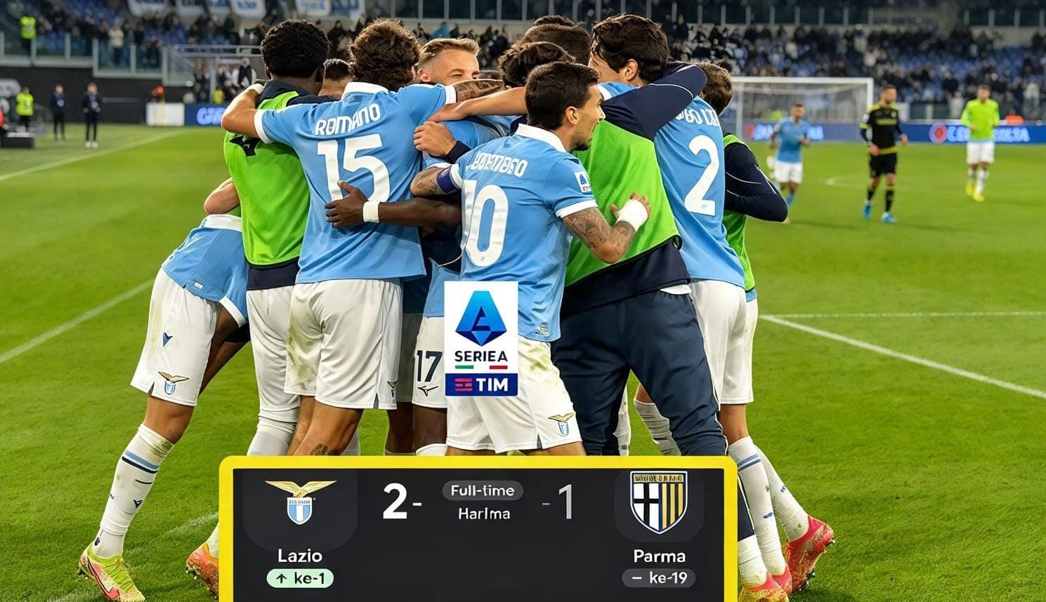 S.S. Lazio sukses mengamankan kemenangan krusial 2-1 saat menjamu Parma Calcio 1913 di Stadion Olimpico Roma