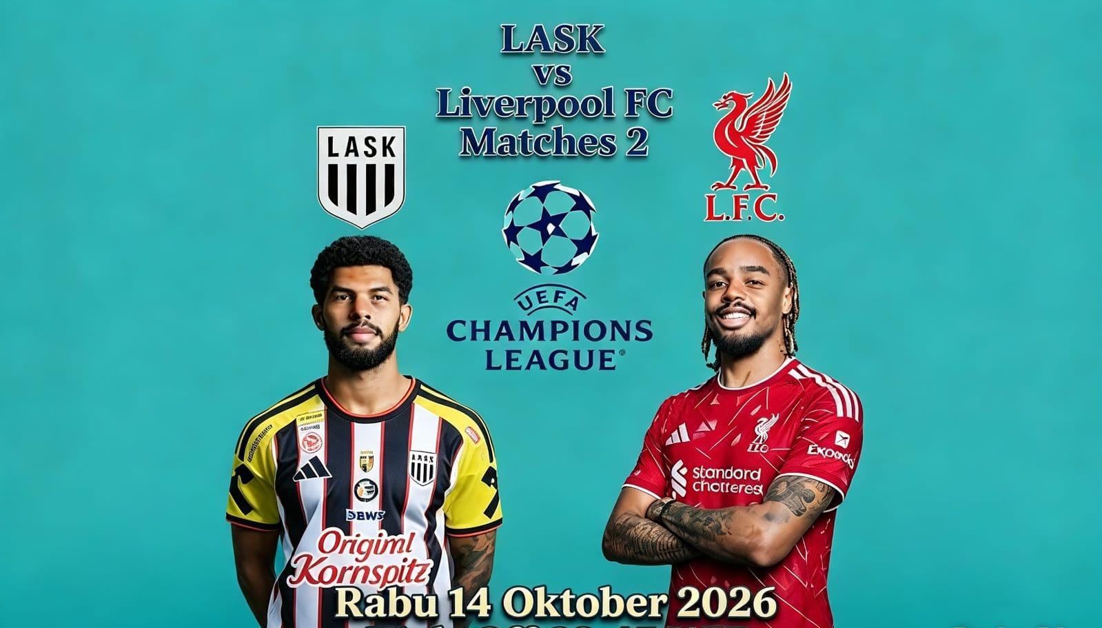 Liverpool akan bertandang ke markas LASK Linz di Raiffeisen Arena, Linz, Austria, Rabu (14/10/2026)