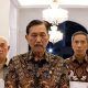 Luhut Binsar Pandjaitan saat memberikan pernyataan resmi terkait usulan perubahan definisi korupsi agar tidak lagi mencakup unsur kerugian keuangan negara demi melancarkan iklim bisnis.