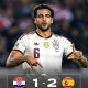 Pemain Spanyol Mikel Merino merayakan golnya ke gawang Kroasia di Stadion Poljud.