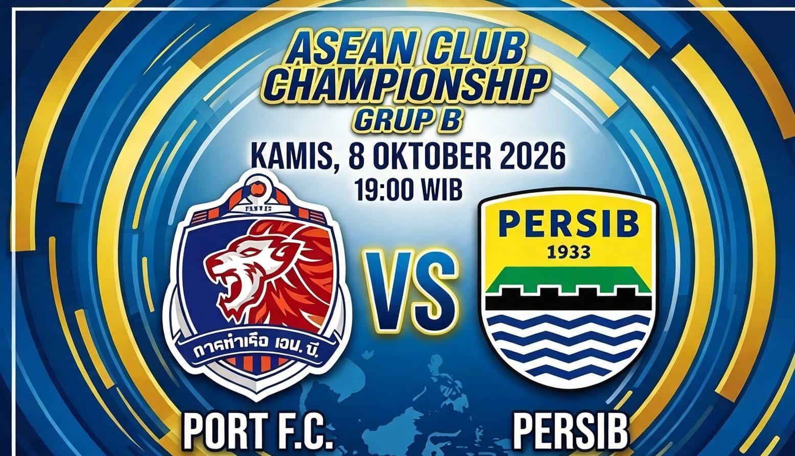 Persib akan melawan Port FC di ACC Shopee Cup 2026, Thammasat Stadium, Bangkok.
