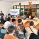 Sekda Sumedang Tuti Ruswati saat memonitoring simulasi Pilkades Digital di Kecamatan Cimalaka.