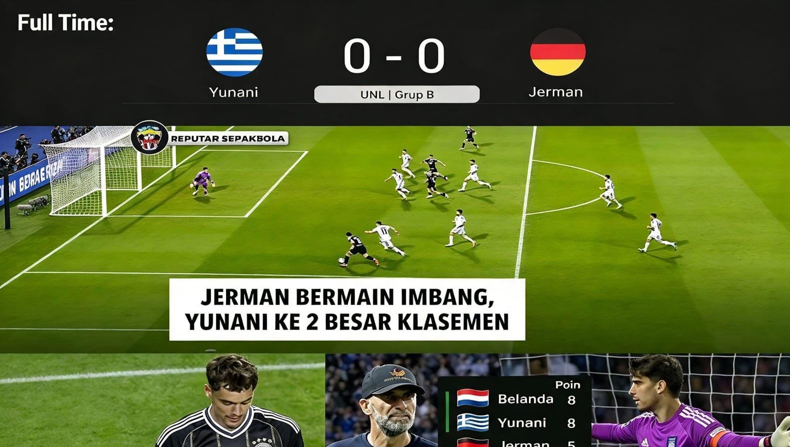 Skuad asuhan Jürgen Klopp dipaksa bermain imbang 0-0 oleh tuan rumah Yunani dalam laga krusial yang berlangsung Senin (5/10/2026) dini hari WIB.
