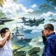 Kolase foto Presiden ke-6 RI Susilo Bambang Yudhoyono (SBY) dan Presiden RI Prabowo Subianto berlatar Alutsista TNI